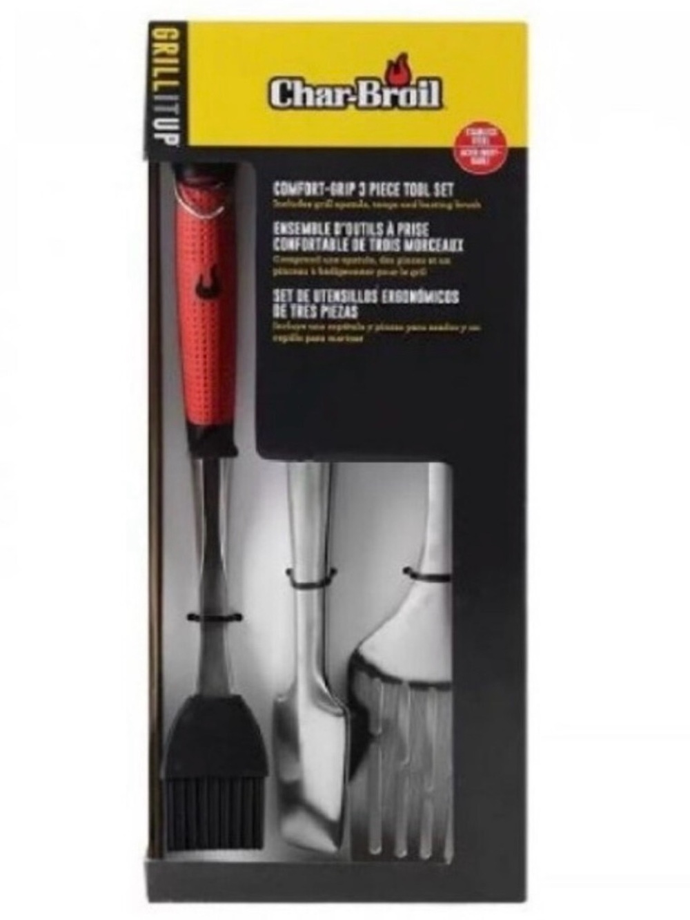 Retired HTF 🌸 New Charbroil 3-Piece BBQ Comfort Grip Tool Set